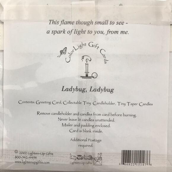 Greeting Cards 4 Set Lady Bug Candle Holders with Tiny Candles - Picture 9 of 9